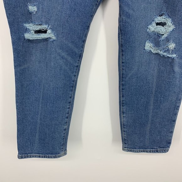 Old Navy Jeans High Rise Curvy OG Straight Button Fly Distressed - Picture 6 of 10